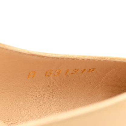 Chanel Goatskin Grosgrain Cap Toe CC Slingback Pumps 35 Beige Black 8 of 10