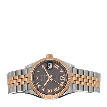 Rolex Stainless Steel 18K Everose Gold Diamond 31mm Oyster Perpetual Datejust Watch Dark Rhodium Roman 278271 2 of 5