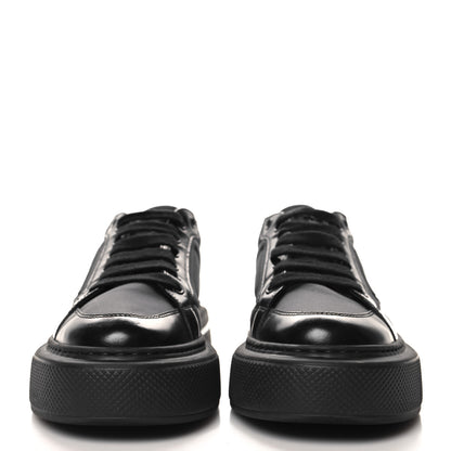 Prada Re-Nylon Spazzolato Rubber Triangle Logo Macro Quilted Womens 45mm Platform Sneakers 38.5 Black 3 of 9
