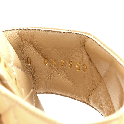 Chanel Shiny Goatskin Cork CC Wedge Sandals 36 Beige 8 of 9