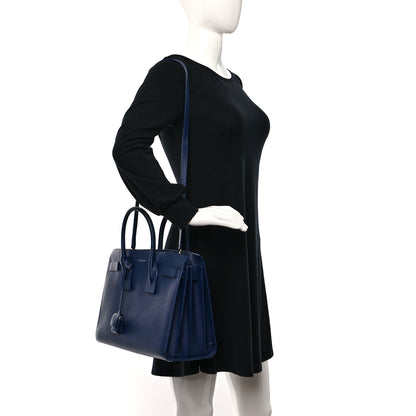 Saint Laurent Grained Calfskin Small Sac De Jour Navy 2 of 13