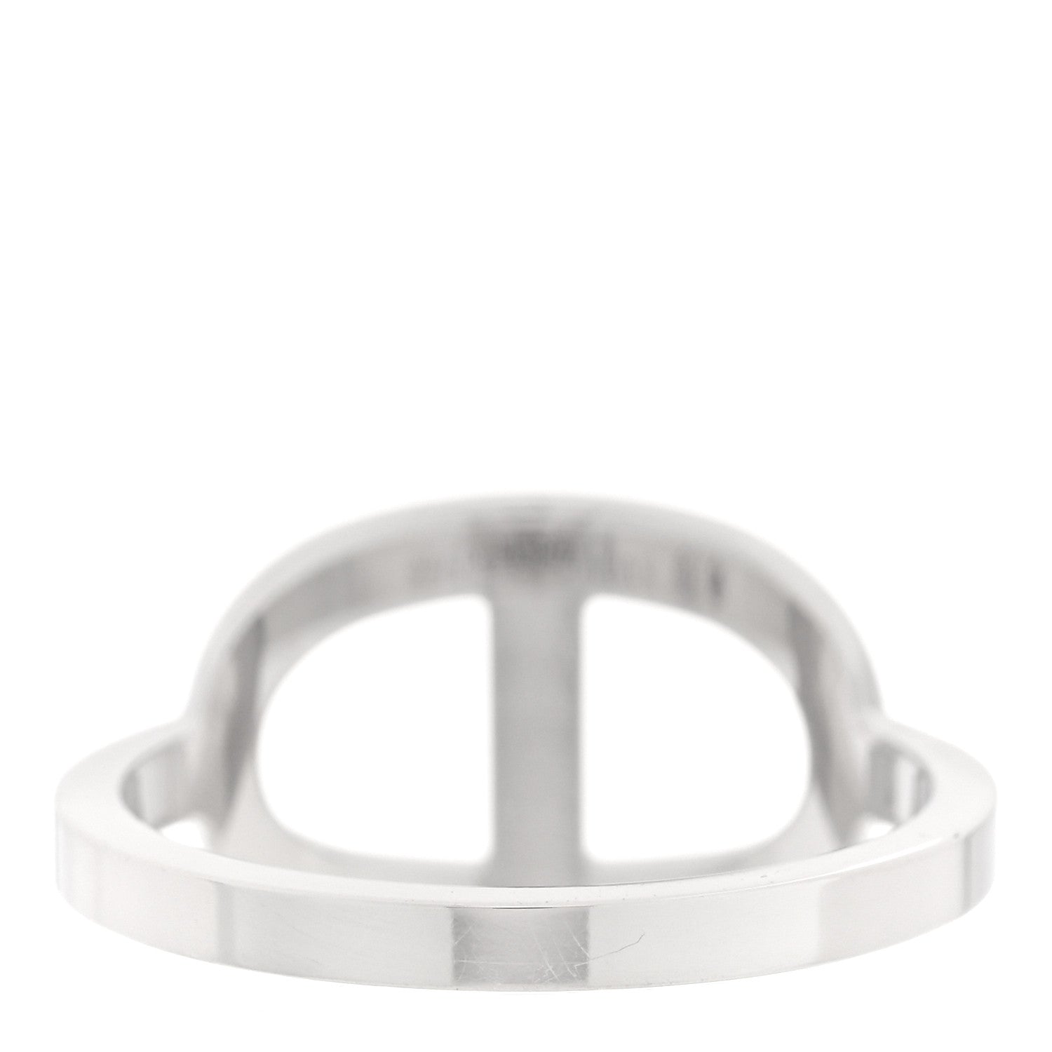 Hermes 18K White Gold Diamond MM Chaine d'Ancre Contour Ring 52 6 3 of 5