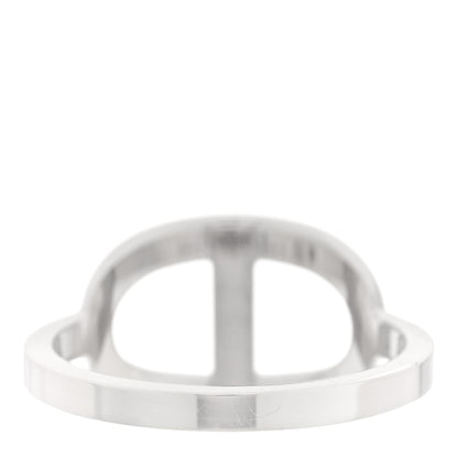 Hermes 18K White Gold Diamond MM Chaine d'Ancre Contour Ring 52 6 3 of 5