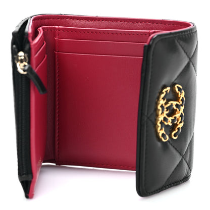 Chanel Lambskin Quilted Chanel 19 Small Flap Wallet Black 5 of 7