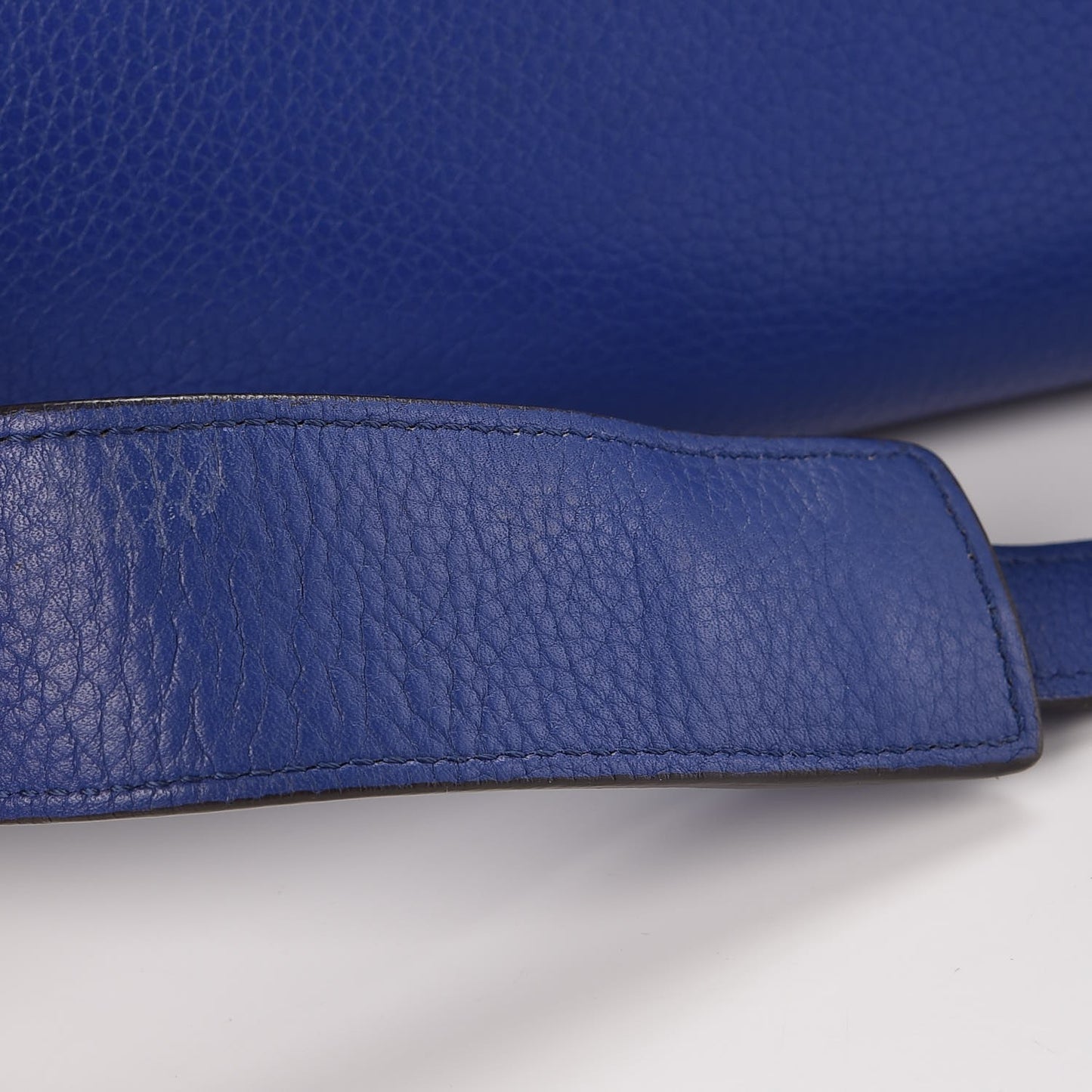 Drummed Calfskin Suede Small Trapeze Indigo