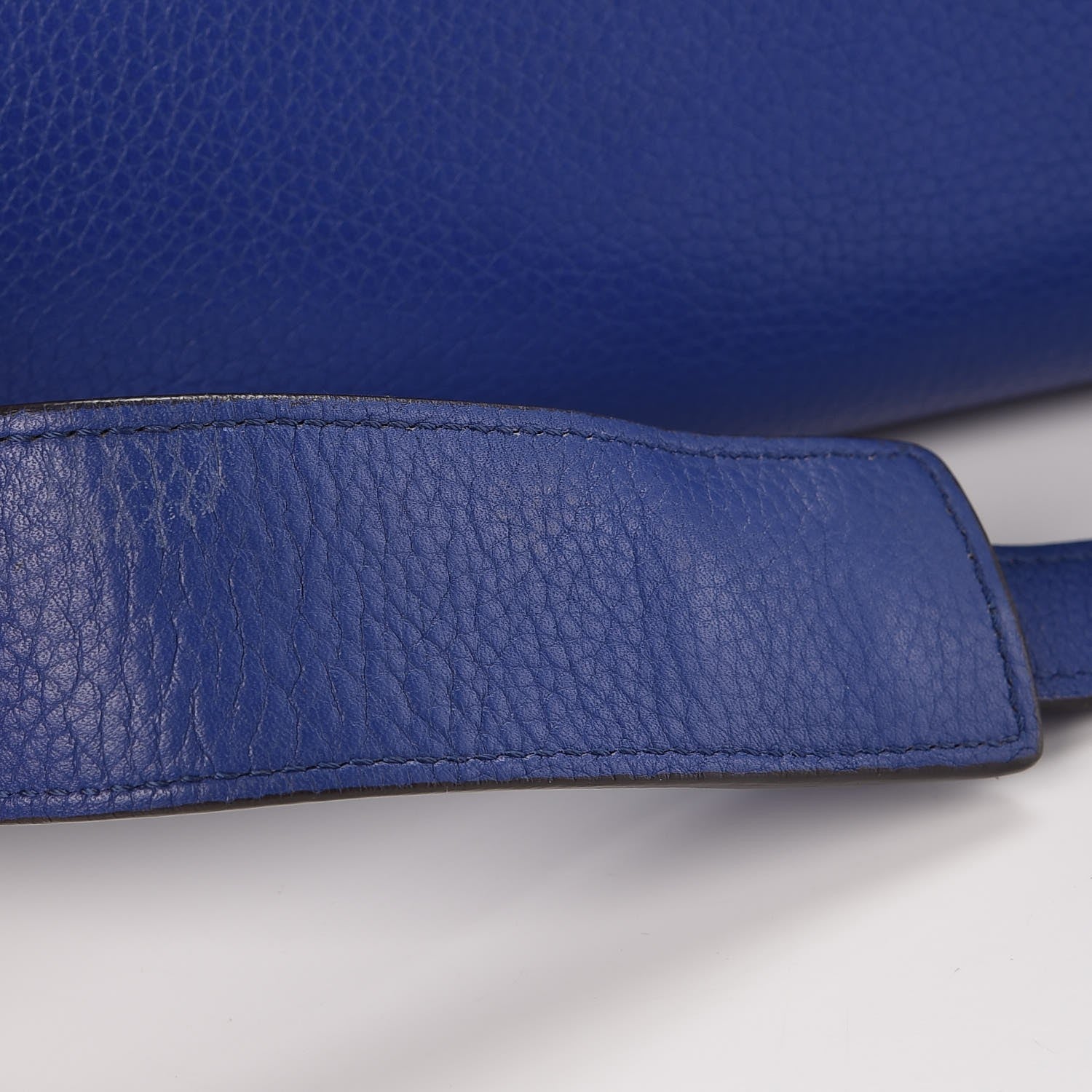 Celine Drummed Calfskin Suede Small Trapeze Indigo 13 of 18