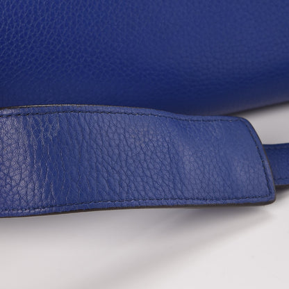 Celine Drummed Calfskin Suede Small Trapeze Indigo 13 of 18