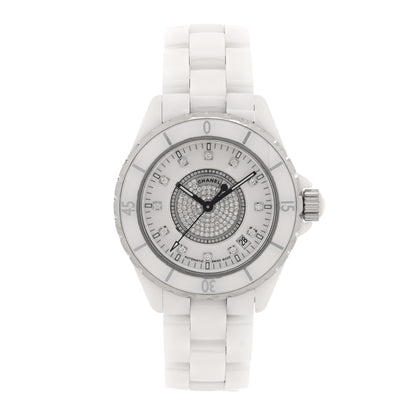 Chanel Stainless Steel Ceramic Diamond Dial 38mm J12 Automatic Watch White 1 of 4