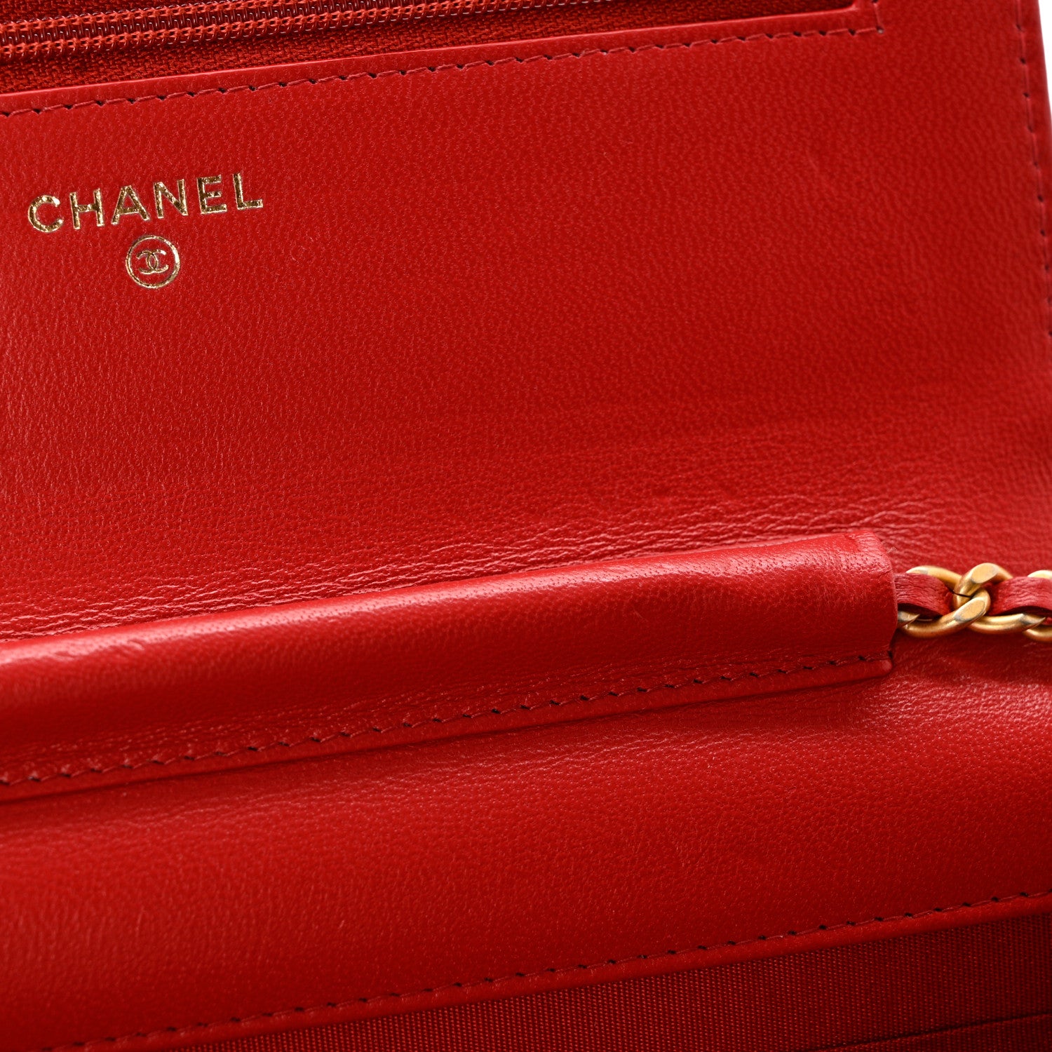 Chanel Lambskin Quilted Infinity Wallet On Chain WOC Red 11 of 12