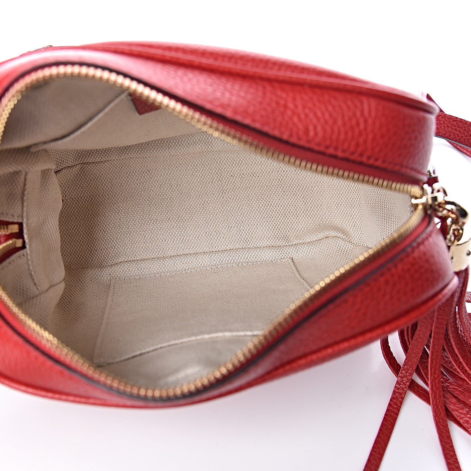 Gucci Pebbled Calfskin Small Soho Disco Bag Tabasco Red 5 of 10