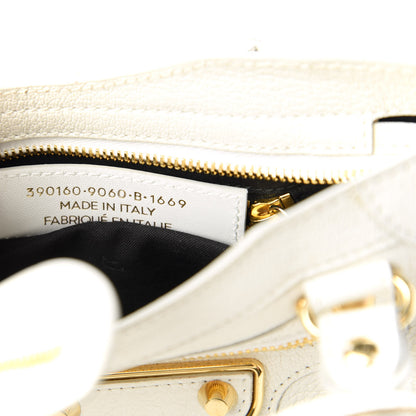 Balenciaga Chevre Gold Metallic Edge Hardware Mini City White 9 of 10