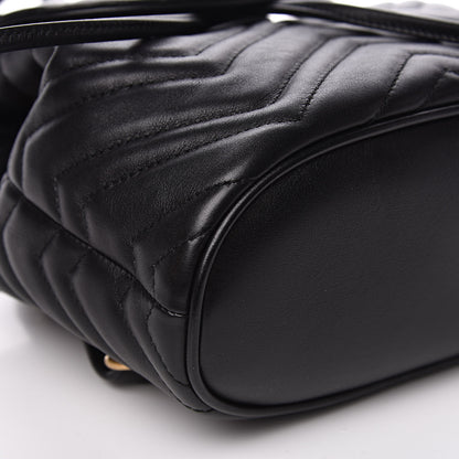 Gucci Calfskin Matelasse GG Marmont Flap Backpack Black 10 of 12