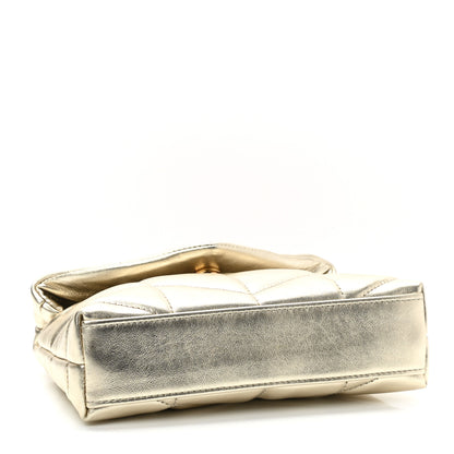 Saint Laurent Metallic Lambskin Monogram Loulou Puffer Pouch Clutch Gold 4 of 9