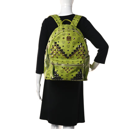 MCM Visetos Studded Medium Stark M Backpack Green 3 of 9