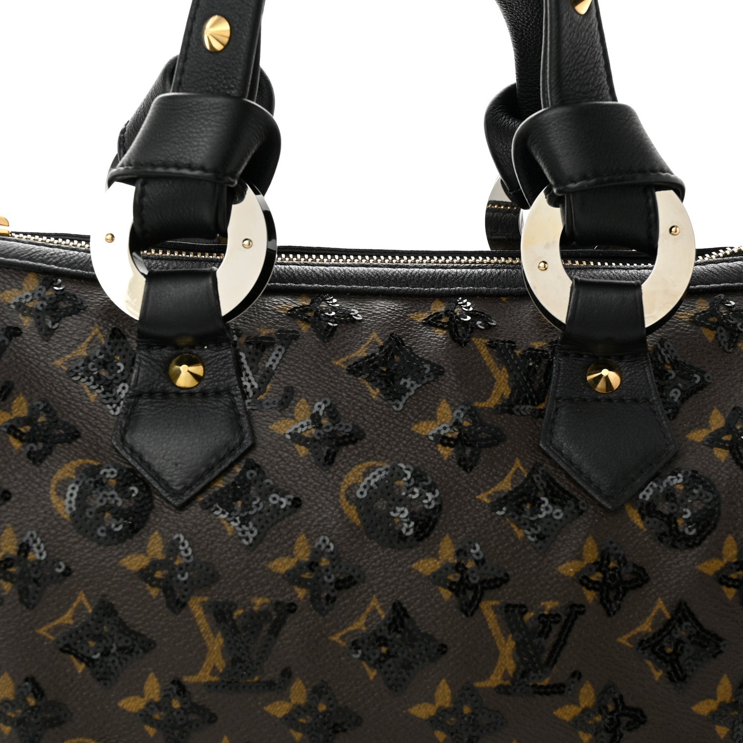 Louis Vuitton Monogram Sequins Eclipse Speedy 28 Black 7 of 9