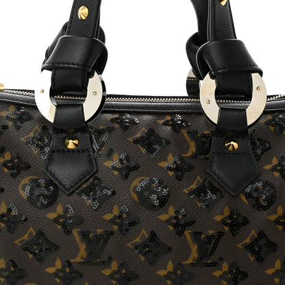 Louis Vuitton Monogram Sequins Eclipse Speedy 28 Black 7 of 9