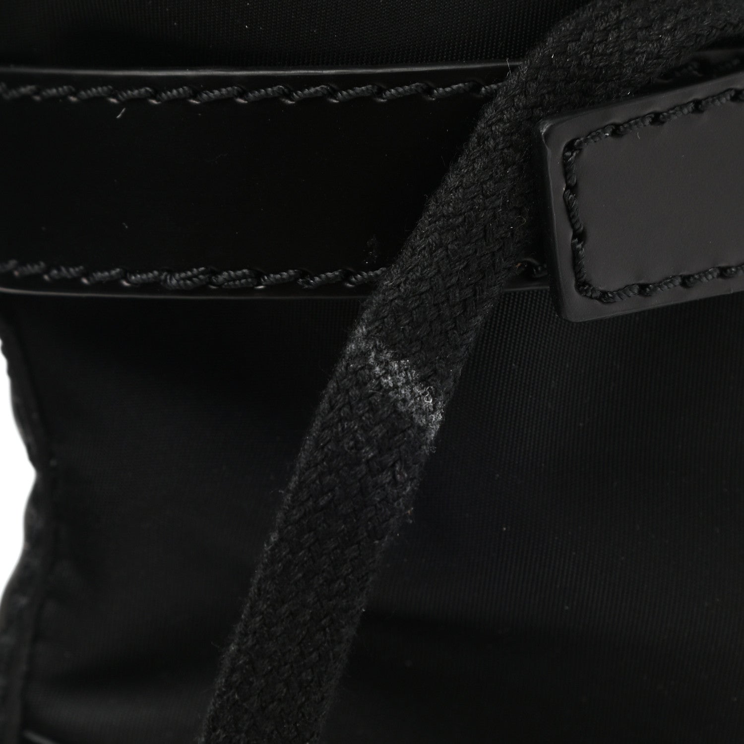 Prada Spazzolato Rois Re-Nylon Metal Triangle Logo Mens Monolith Pouch Pocket 60mm Combat Boots 7 Black 12 of 14