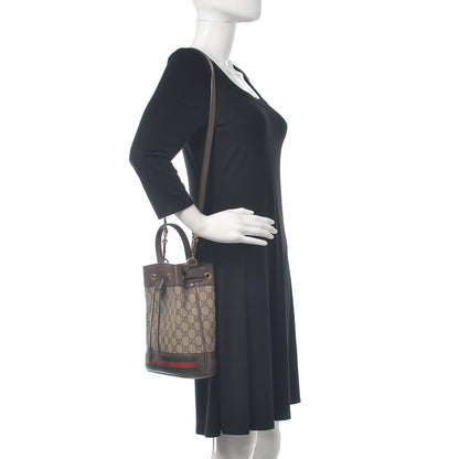 Gucci GG Supreme Monogram Web Small Ophidia Bucket Bag Brown 2 of 10