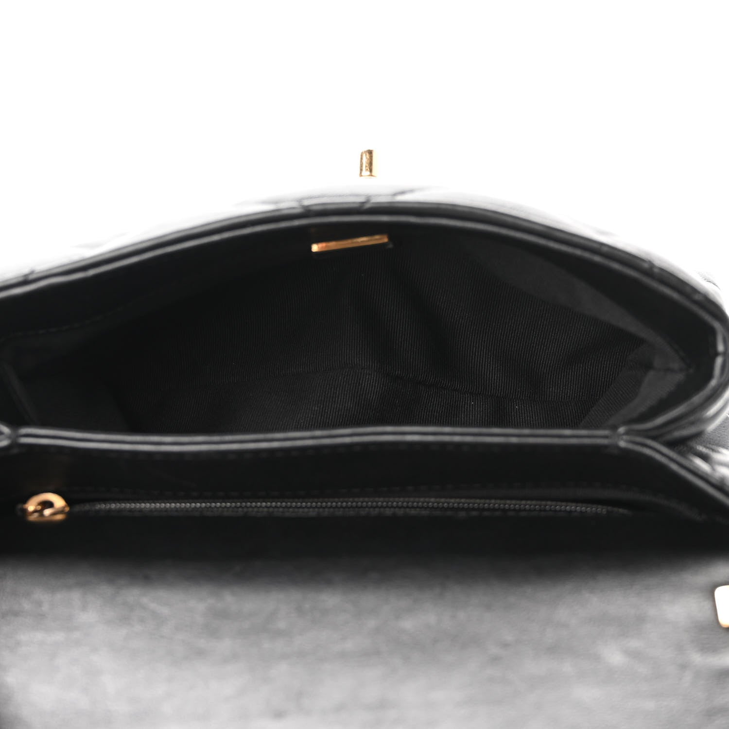 Chanel Lambskin Quilted Small Chain Top Handle Flap Black 5 of 10