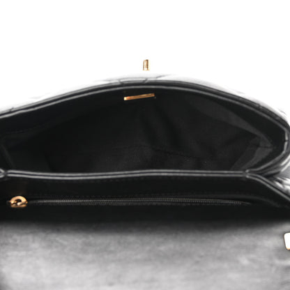 Chanel Lambskin Quilted Small Chain Top Handle Flap Black 5 of 10