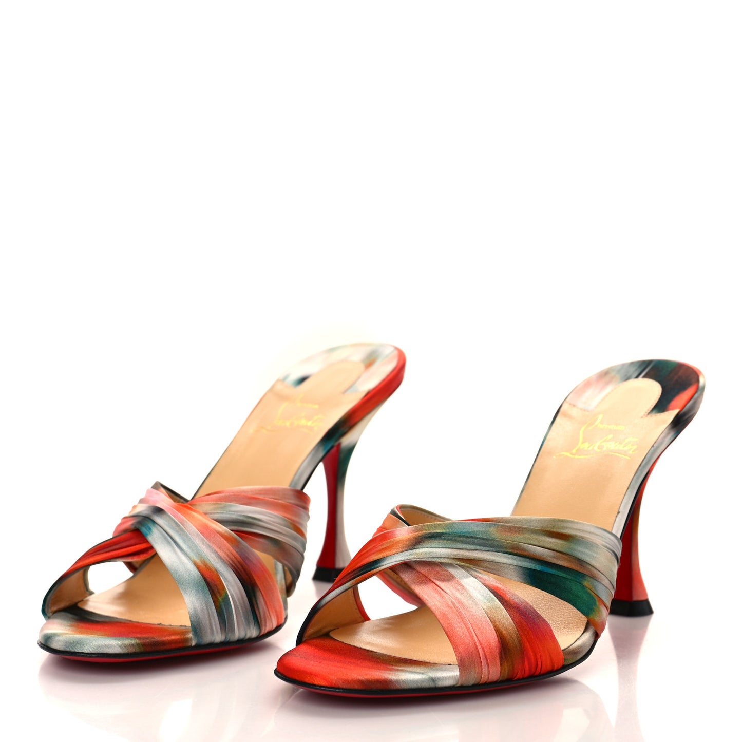 Crepe Satin Ombre Nicol Is Back 85 Slide Sandals 39 Loubi