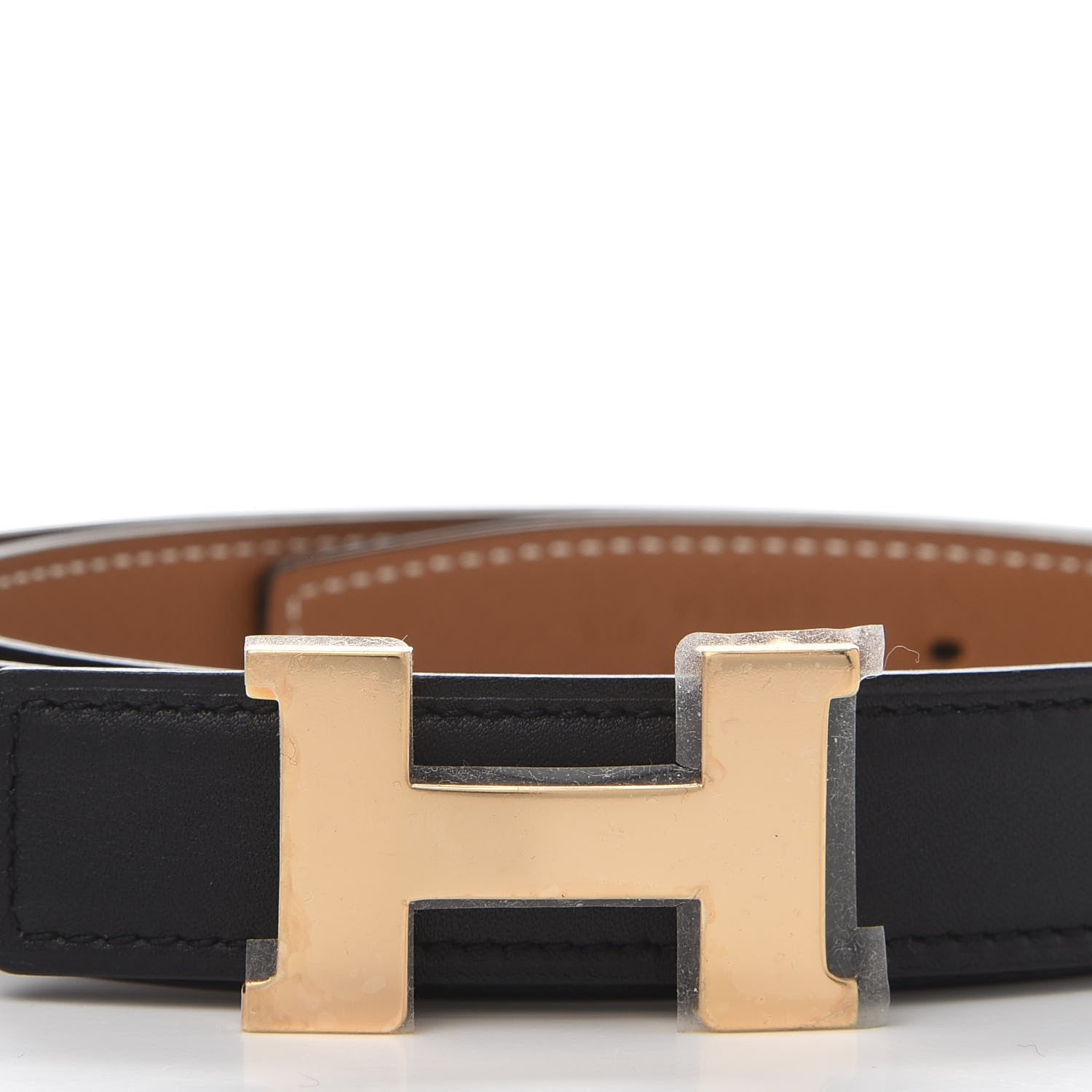 Hermes Swift Epsom 24mm Constance H Belt 95 Black Gold 6 of 7