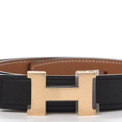 Hermes Swift Epsom 24mm Constance H Belt 95 Black Gold 6 of 7