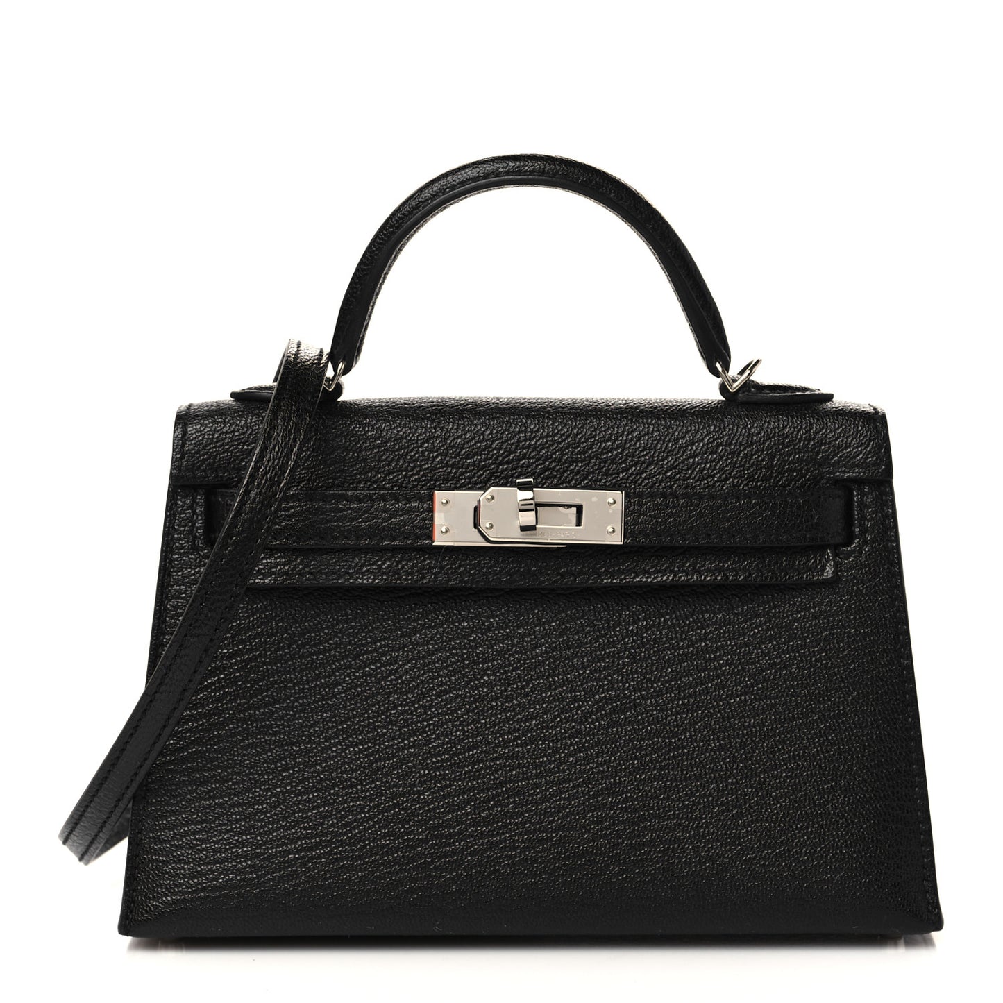 Chevre Mysore Horseshoe Mini Kelly Sellier 20 Black Vert Fonce