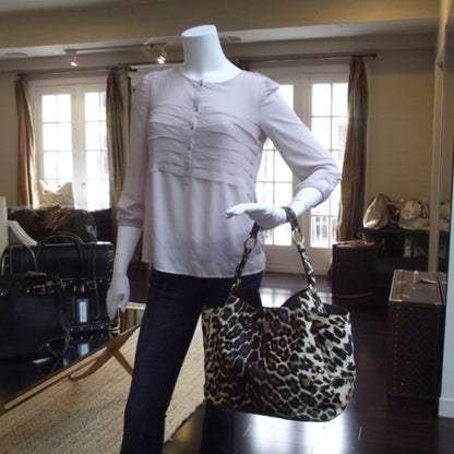 Prada Calf Hair Leopard Print Shoulder Bag Avorio 3 of 11