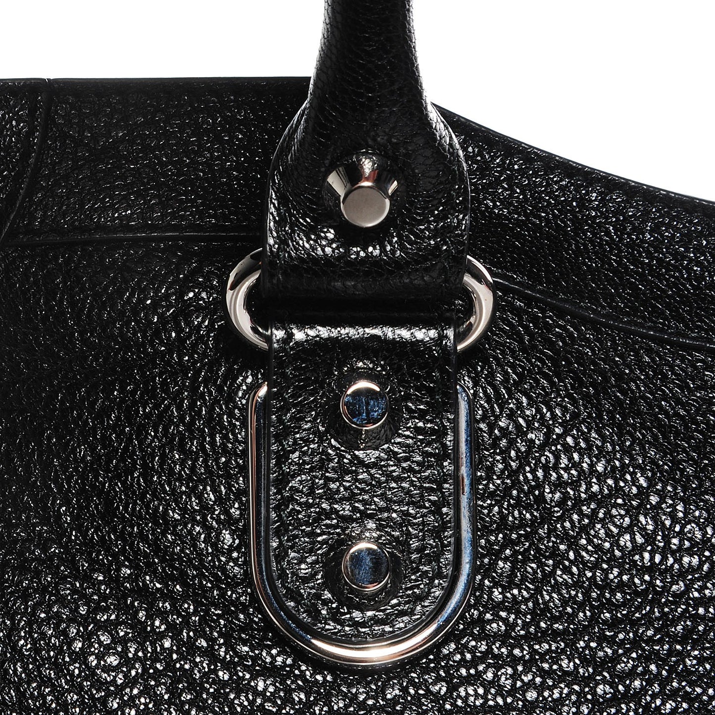 Chevre Silver Metallic Edge Hardware City Black