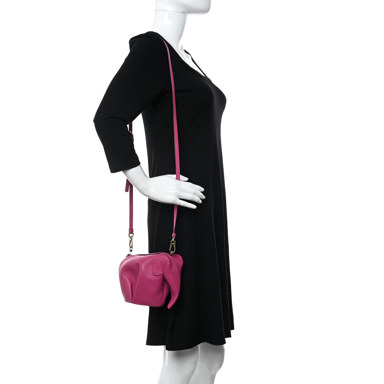 Loewe Calfskin Mini Elephant Crossbody Bag Fuchsia 2 of 8