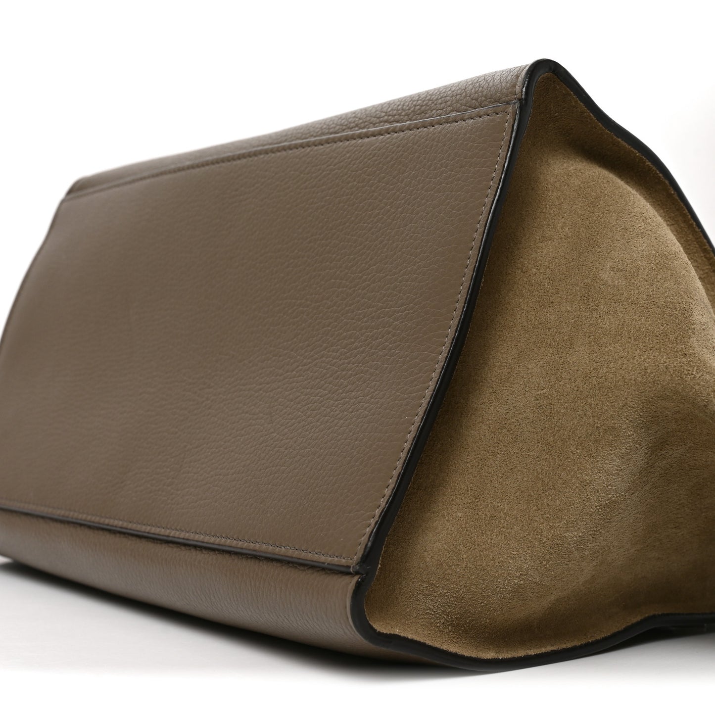 Drummed Calfskin Suede Small Trapeze Souris