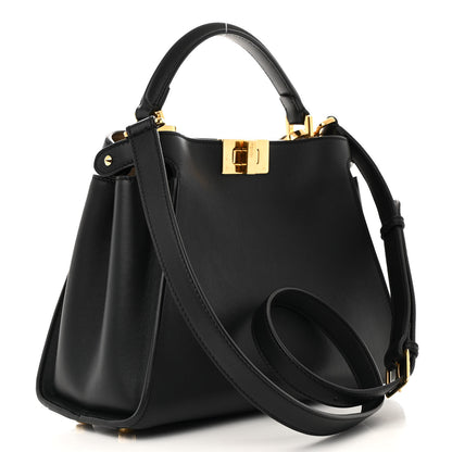 Fendi Vitello Tahiti Burro Medium Peekaboo Iconic Essentially Satchel Black Corda 3 of 14
