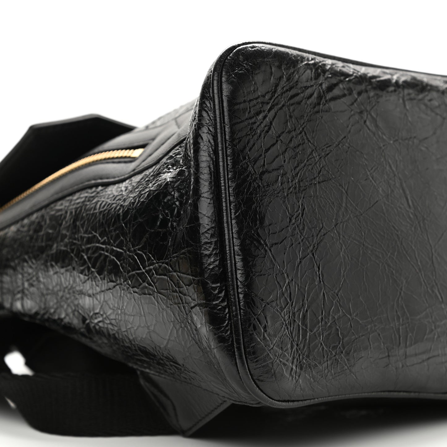 Creased Patent Calfskin ID Backpack Black