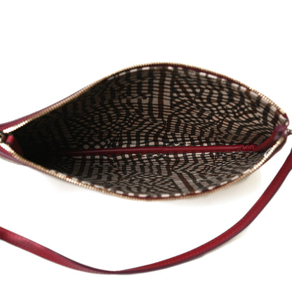MCM Visetos Liz Shopper Tote Pouch Beige Ruby Red 5 of 8