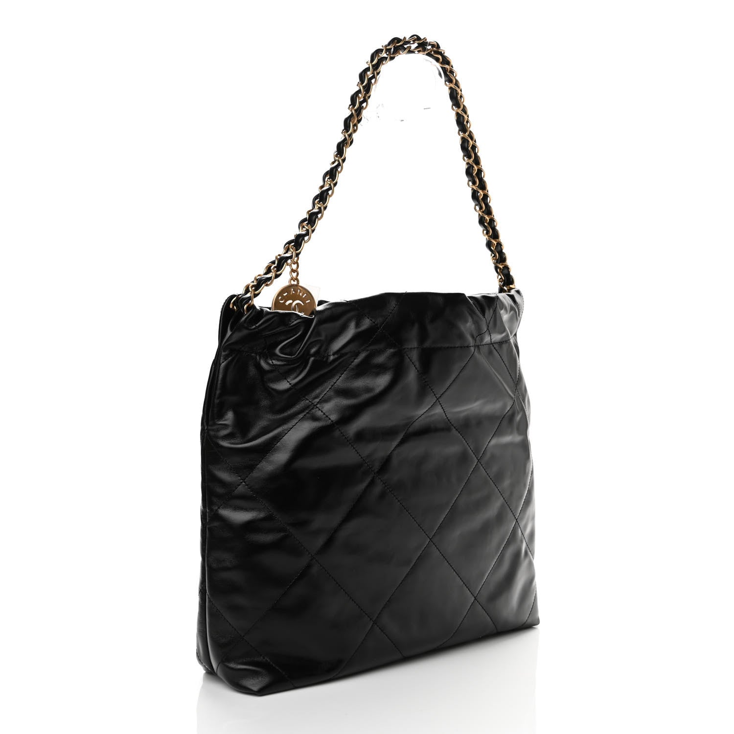 Chanel Shiny Calfskin Quilted Small Chanel 22 Black 4 of 11