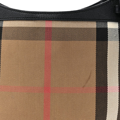 Burberry Grainy Calfskin House Check Small Canterbury Tote Black 8 of 16