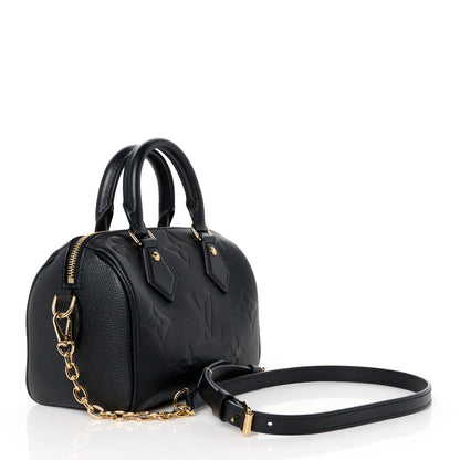 Louis Vuitton Empreinte Monogram Giant Speedy Bandouliere 20 Black 3 of 12