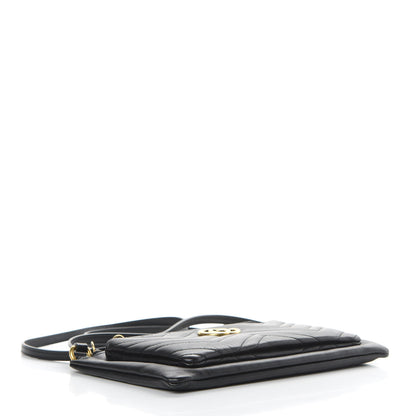 Gucci Calfskin Matelasse Small GG Marmont Double Zip Shoulder Bag Black 4 of 12