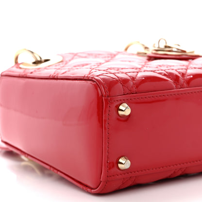 Christian Dior Patent Cannage Mini Lady Dior Red 9 of 13