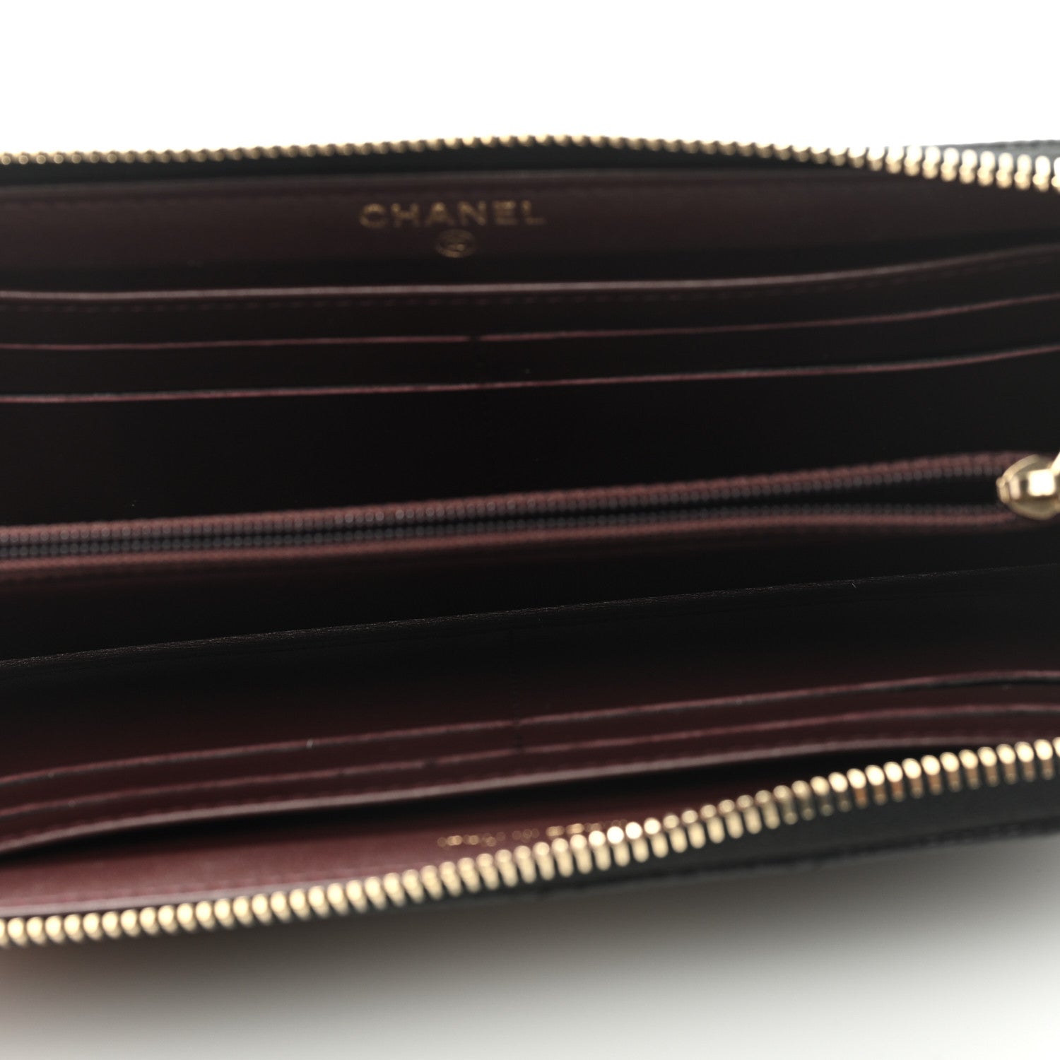 Chanel Caviar Quilted Zip Around Clutch Wallet Black 5 of 8