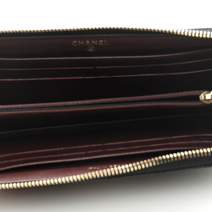 Chanel Caviar Quilted Zip Around Clutch Wallet Black 5 of 8