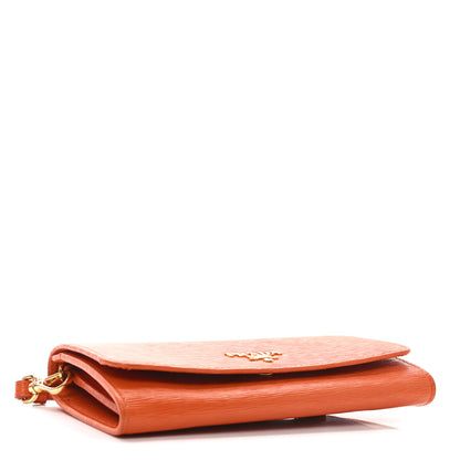 Prada Saffiano Metal Wristlet Wallet Papaya 4 of 7