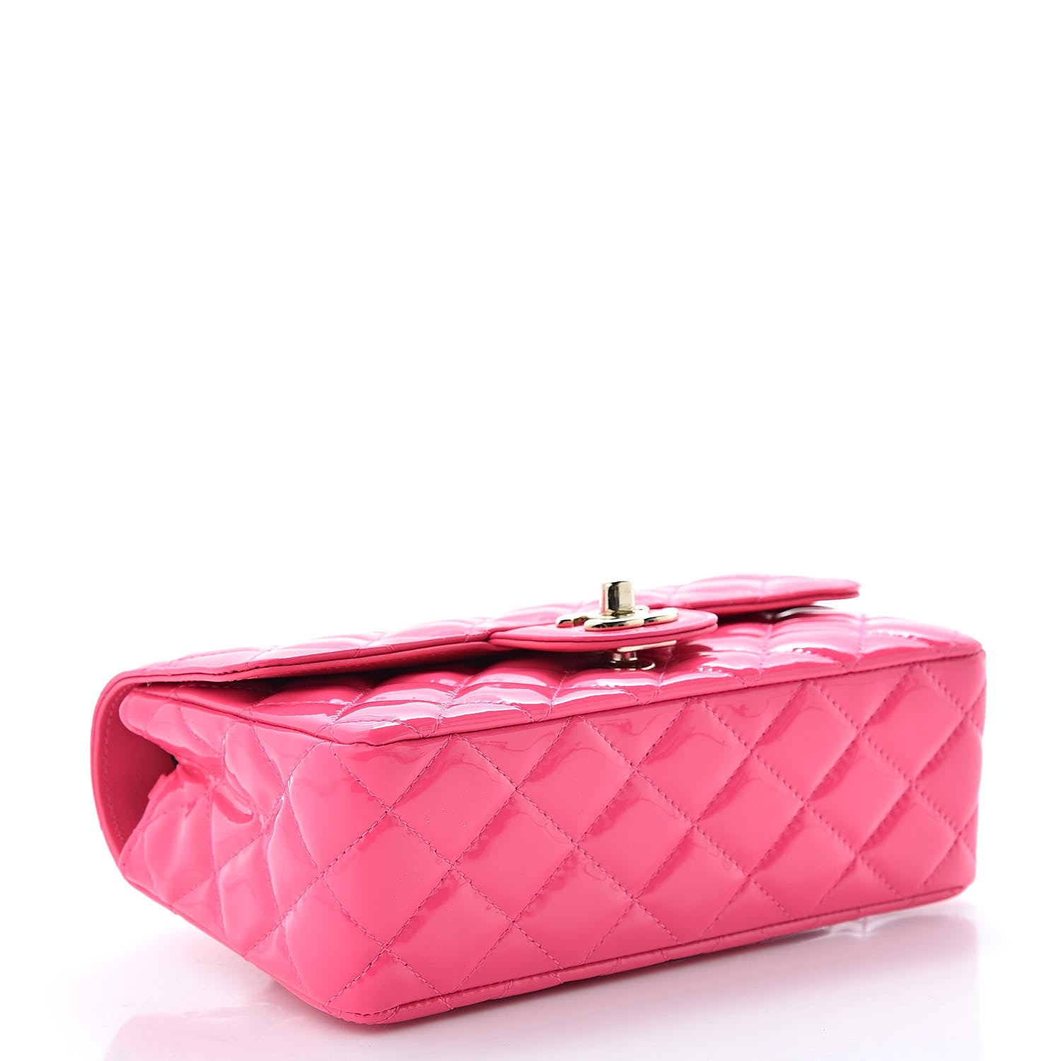 Chanel Patent Quilted Mini Rectangular Flap Pink 4 of 10