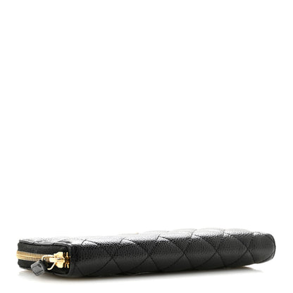 Chanel Caviar Quilted Large Gusset Zip Around Wallet Black 4 of 13