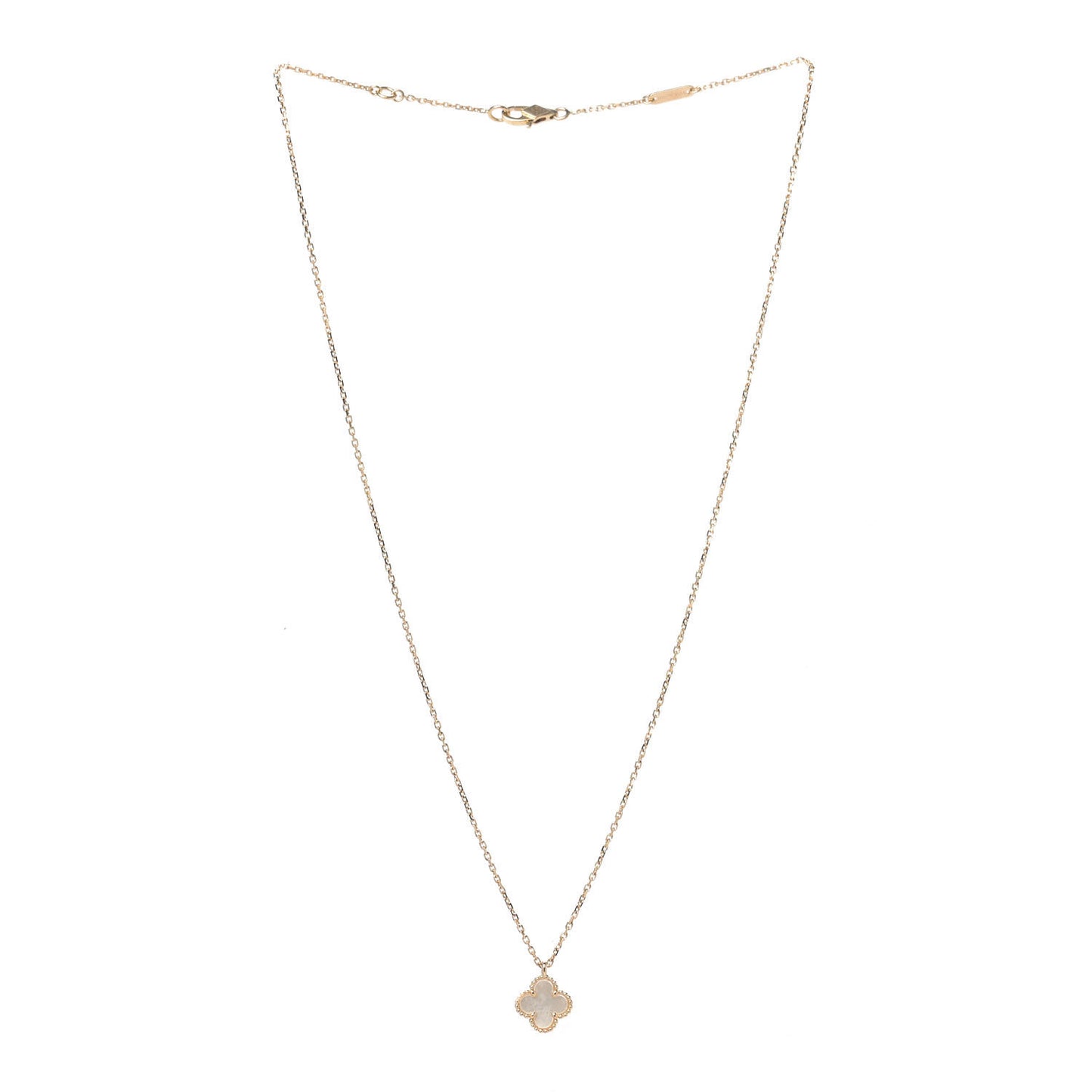 18K Yellow Gold Mother of Pearl Sweet Alhambra Pendant Necklace