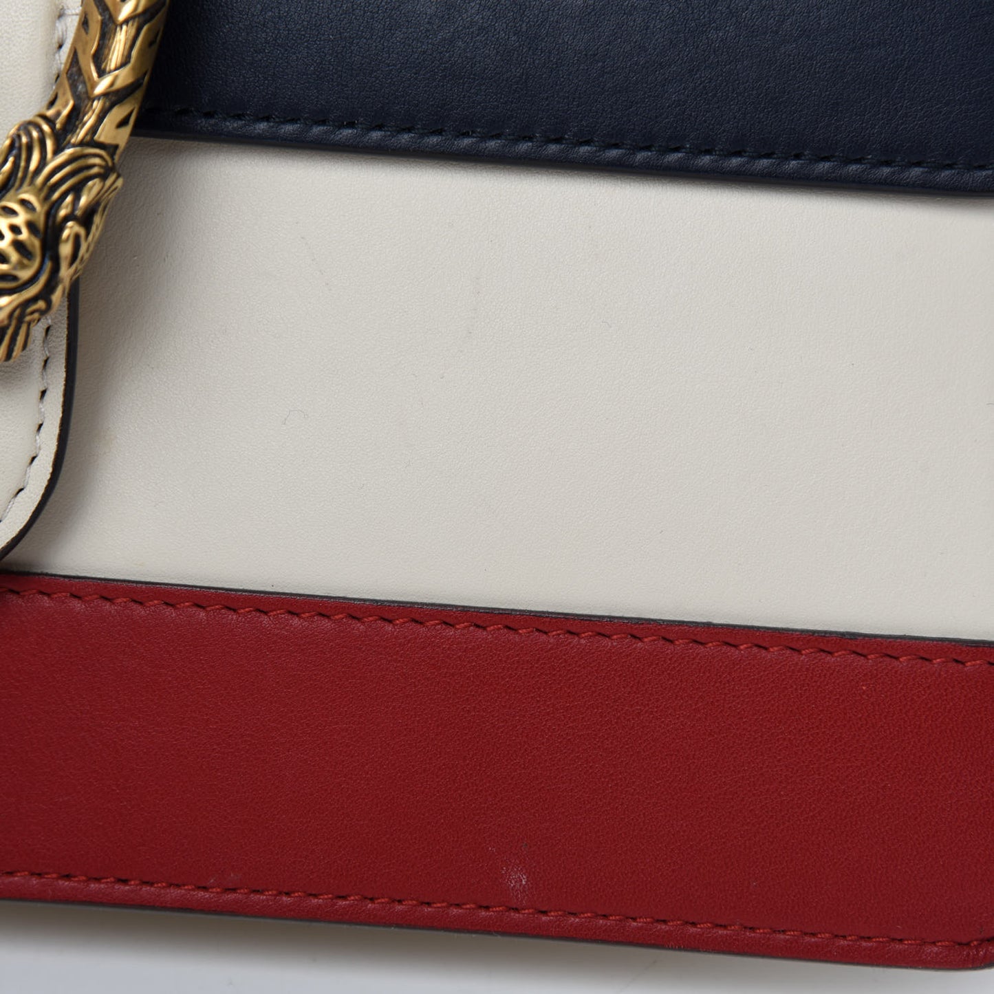 Calfskin Bamboo Web Medium Dionysus Top Handle Bag White Blue Hibiscus Red