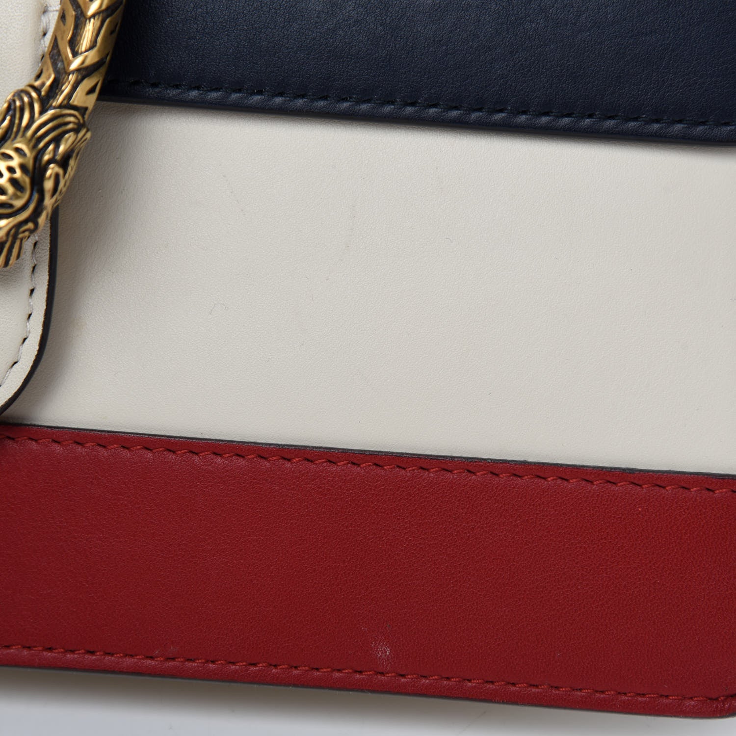 Gucci Calfskin Bamboo Web Medium Dionysus Top Handle Bag White Blue Hibiscus Red 9 of 14