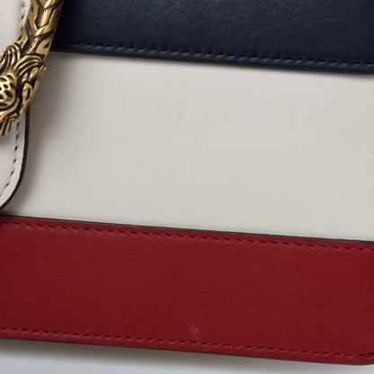 Gucci Calfskin Bamboo Web Medium Dionysus Top Handle Bag White Blue Hibiscus Red 9 of 14