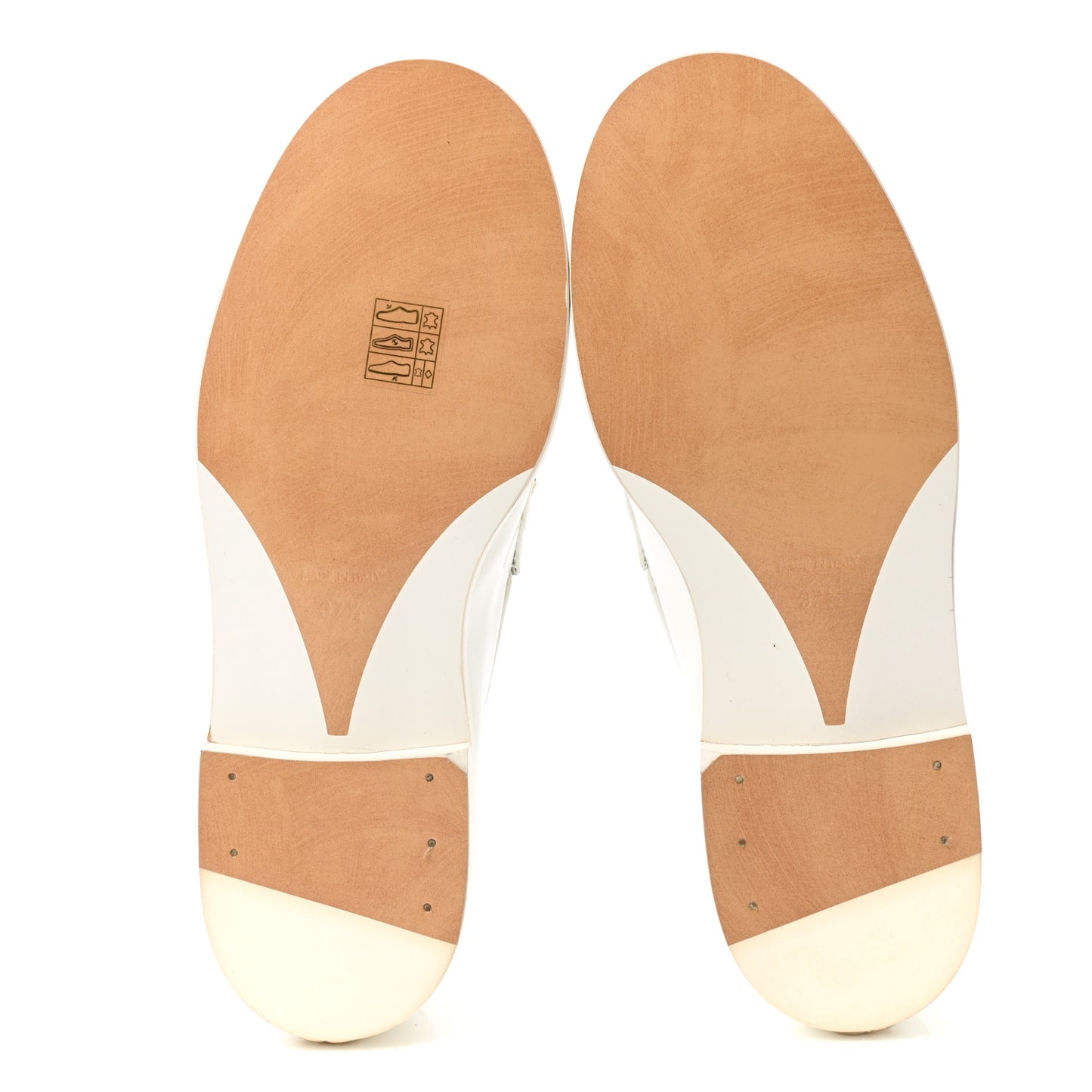 Shiny Calfskin Logo Loafers 37.5 White